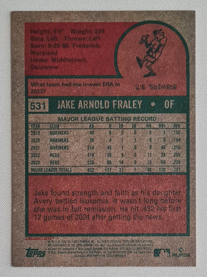 Jake Fraley - 2024 Topps Heritage #531 Cincinnati Reds