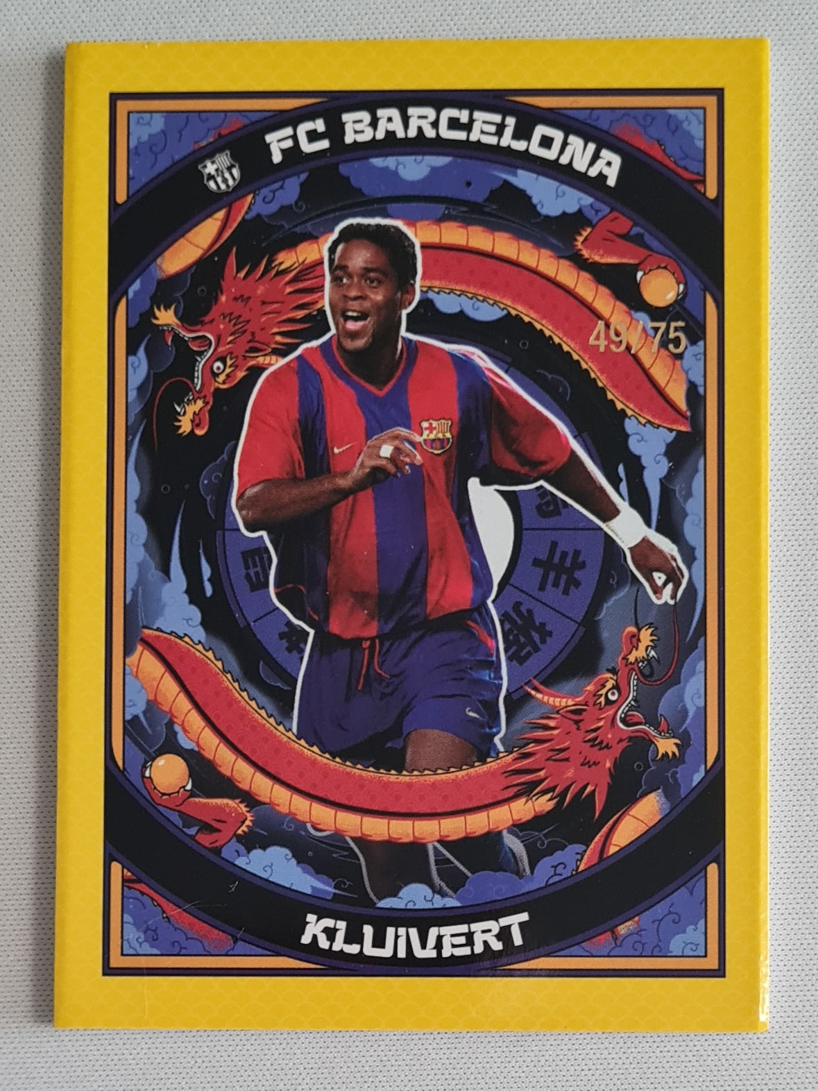 Patrick Kluivert - 2023/24 Topps Barcelona Year of the Dragon Zodiac Yellow /75 #CZ-08