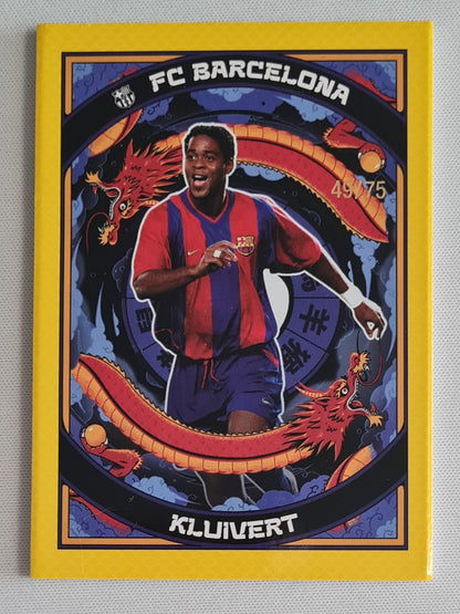 Patrick Kluivert - 2023/24 Topps Barcelona Year of the Dragon Zodiac Yellow /75 #CZ-08