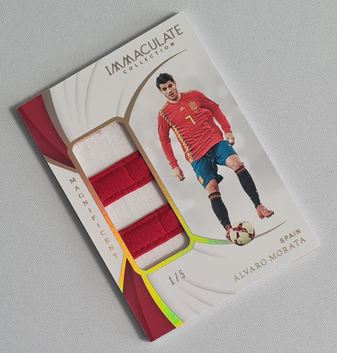 Alvaro Morata - 2018/19 Panini Immaculate Collection Magnificent Patch /5 Game Worn #MA-AMO Spain