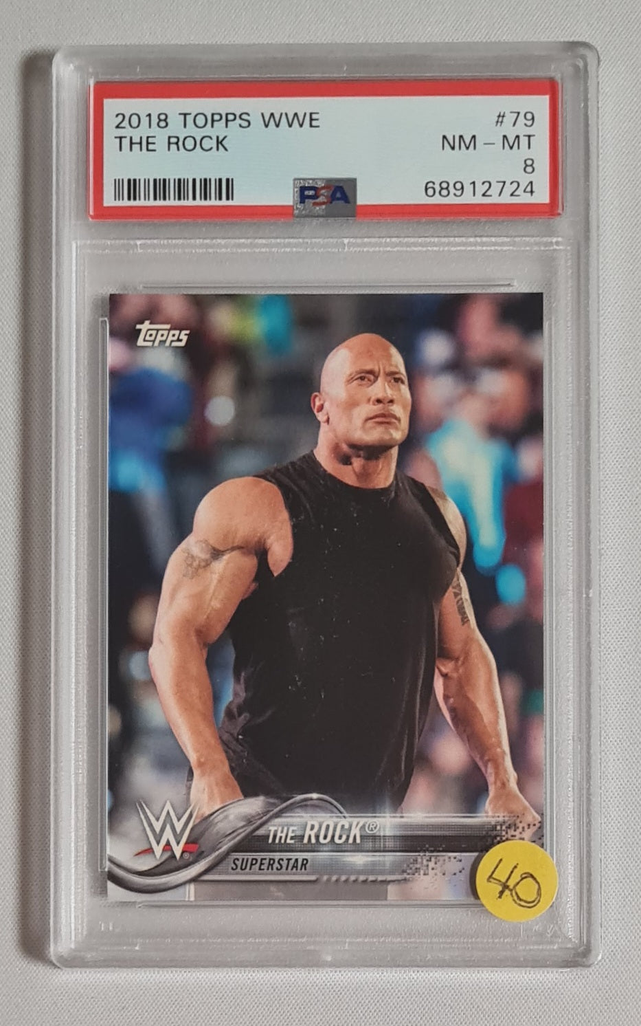 The Rock Dwayne Johnson - 2018 Topps WWE Superstar PSA 8 #79
