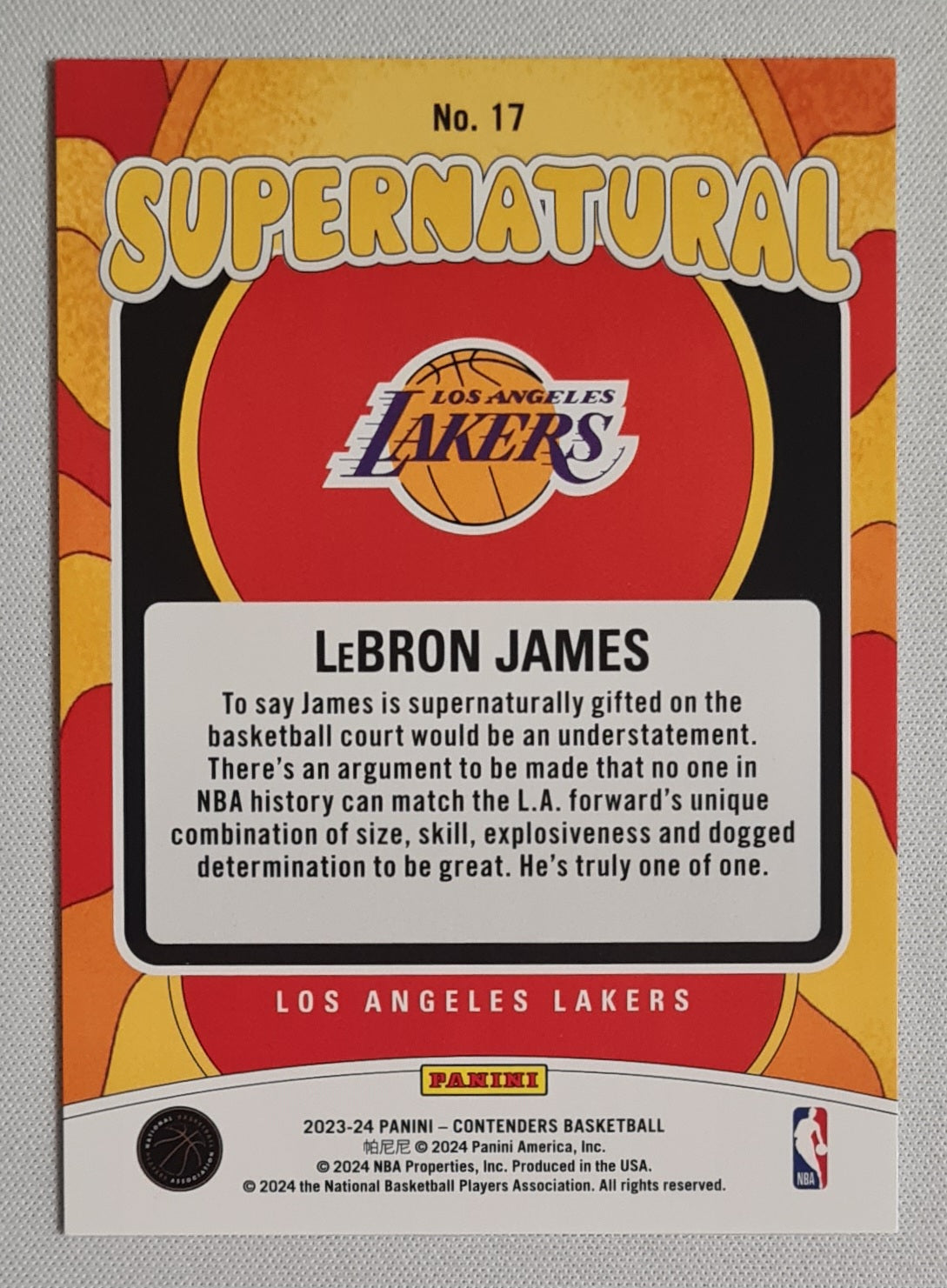 LeBron James - 2023/24 Panini Contenders Supernatural #17 Los Angeles Lakers