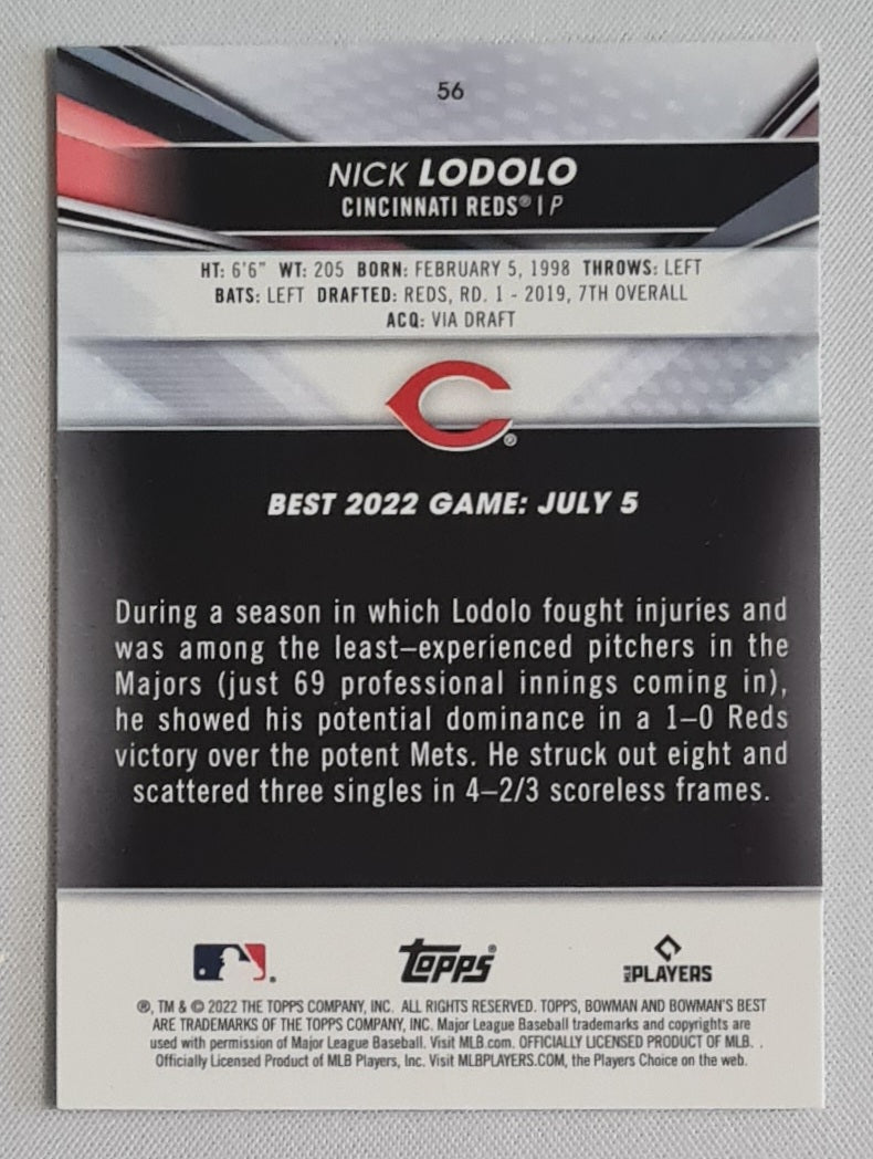 Nick Lodolo - 2022 Bowmans Best #56 Cincinnati Reds