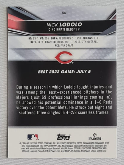 Nick Lodolo - 2022 Bowmans Best #56 Cincinnati Reds