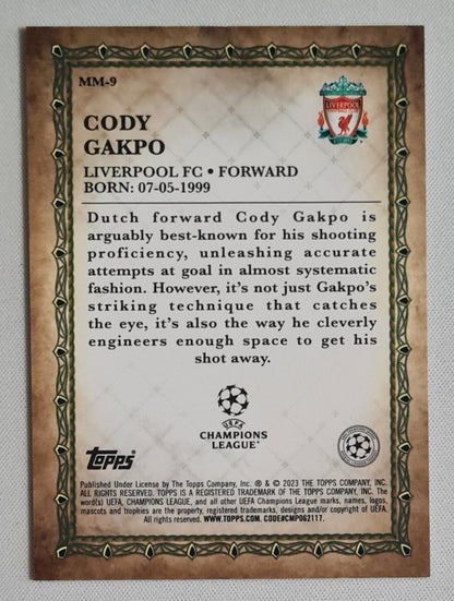 Cody Gakpo - 2022/23 Topps Merlin UEFA Soccer Merlin's Masters #MM-9 Liverpool FC