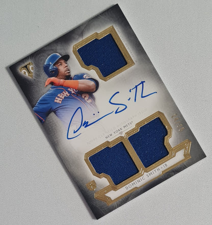 Dominic Smith - 2018 Topps Triple Threats Patch Auto /35 #RFPAR-DM New York Mets