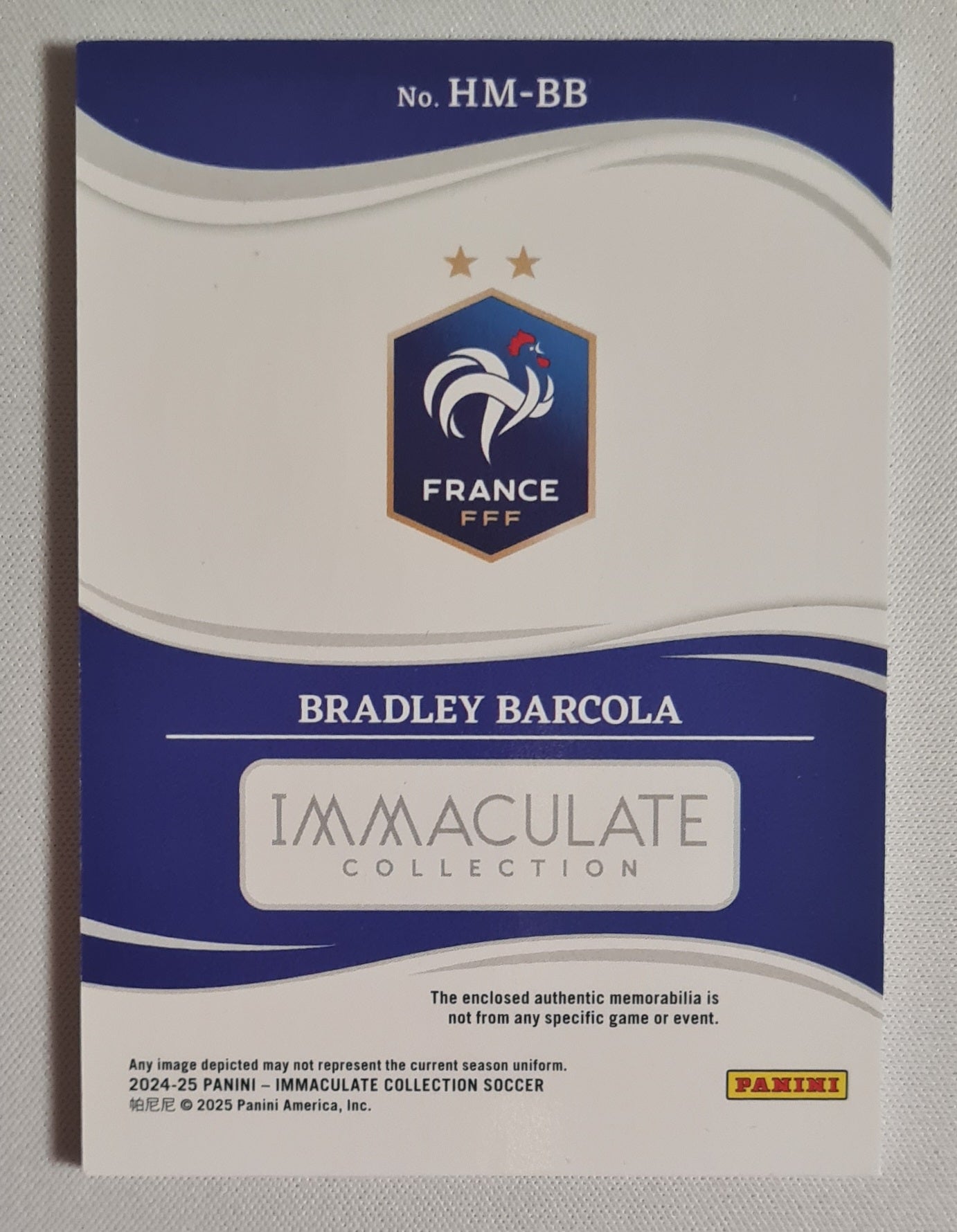 Bradley Barcola - 2024/25 Panini Immaculate Heralded Materials /20 #HM-BB France