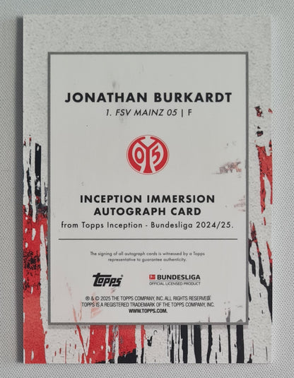 Jonathan Burkardt - 2024/25 Panini Immaculate Immersion Auto Gold /5 FSV Mainz 05