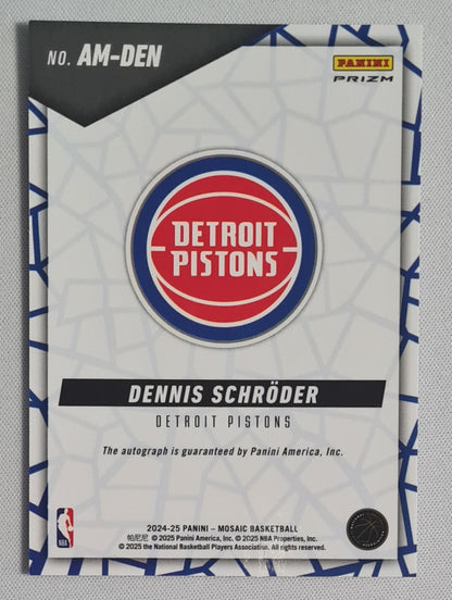 Dennis Schroder - 2024/25 Panini Mosaic Autographs #AM-DEN Detroit Pistons