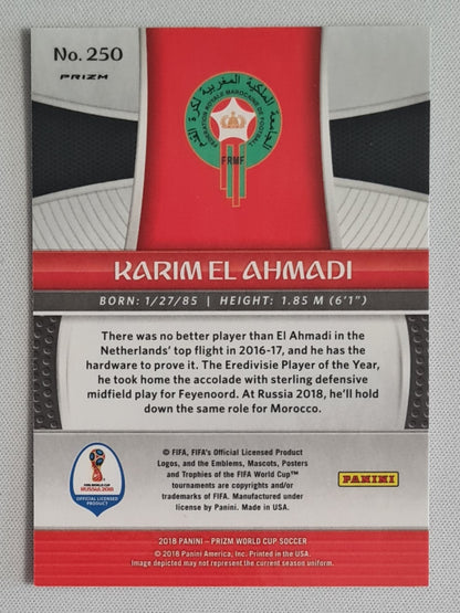 Karim El Ahmadi - 2018 Panini Prizm World Cup Green & Orange Prizm #250 Morocco