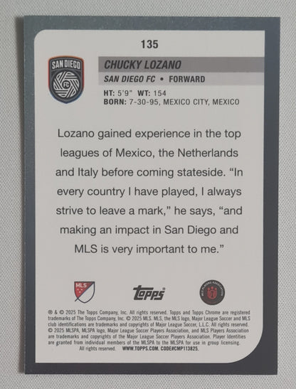 Chucky Lozano - 2025 Topps Chrome Sapphire MLS #135 San Diego FC