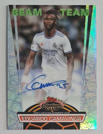 Eduardo Camavinga - 2021/22 Topps Stadium Club Chrome UCL Beam Team Auto /199 #BTA-EC Real Madrid CF