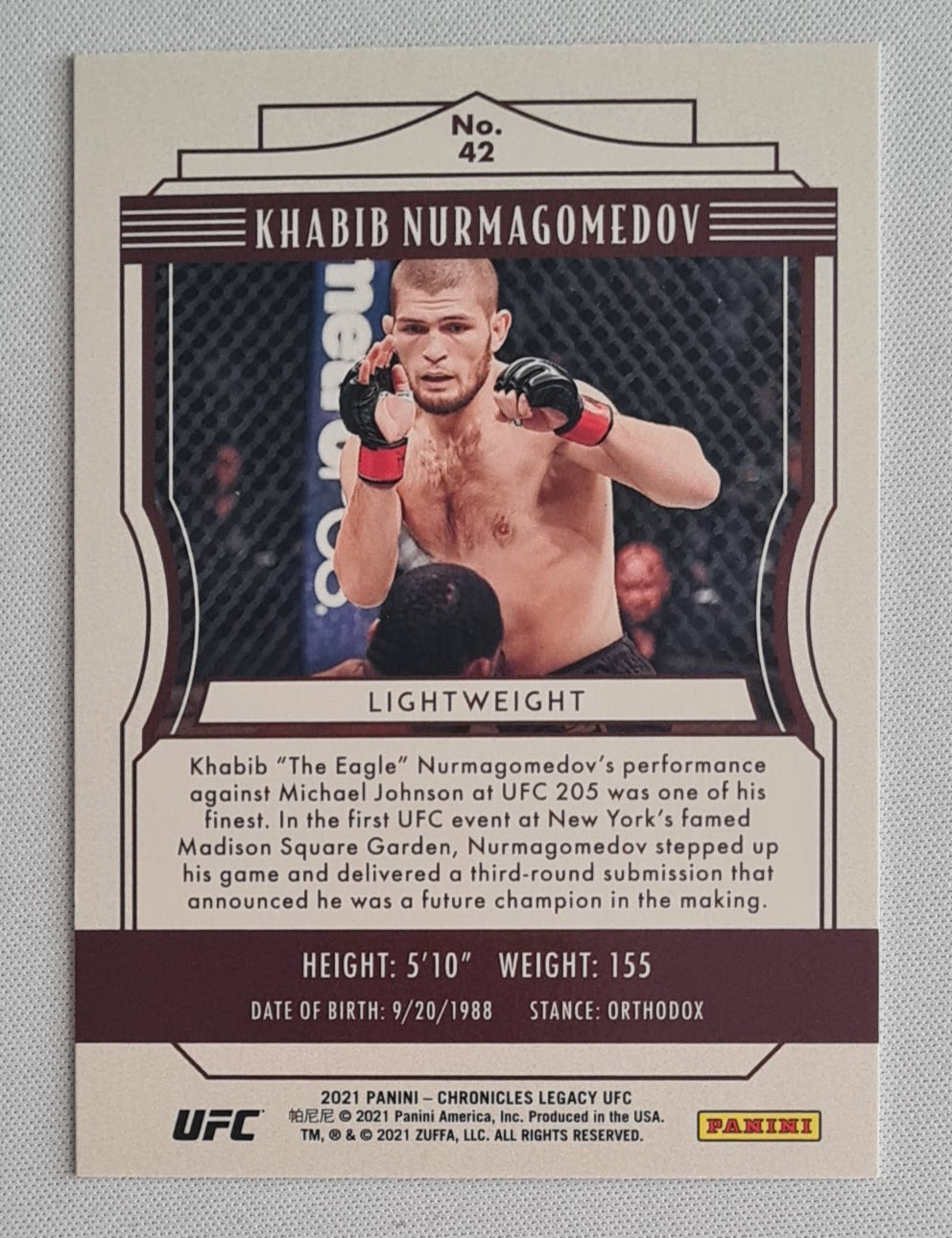 Khabib Nurmagomedov - 2021 Panini Chronicles Legacy UFC #42