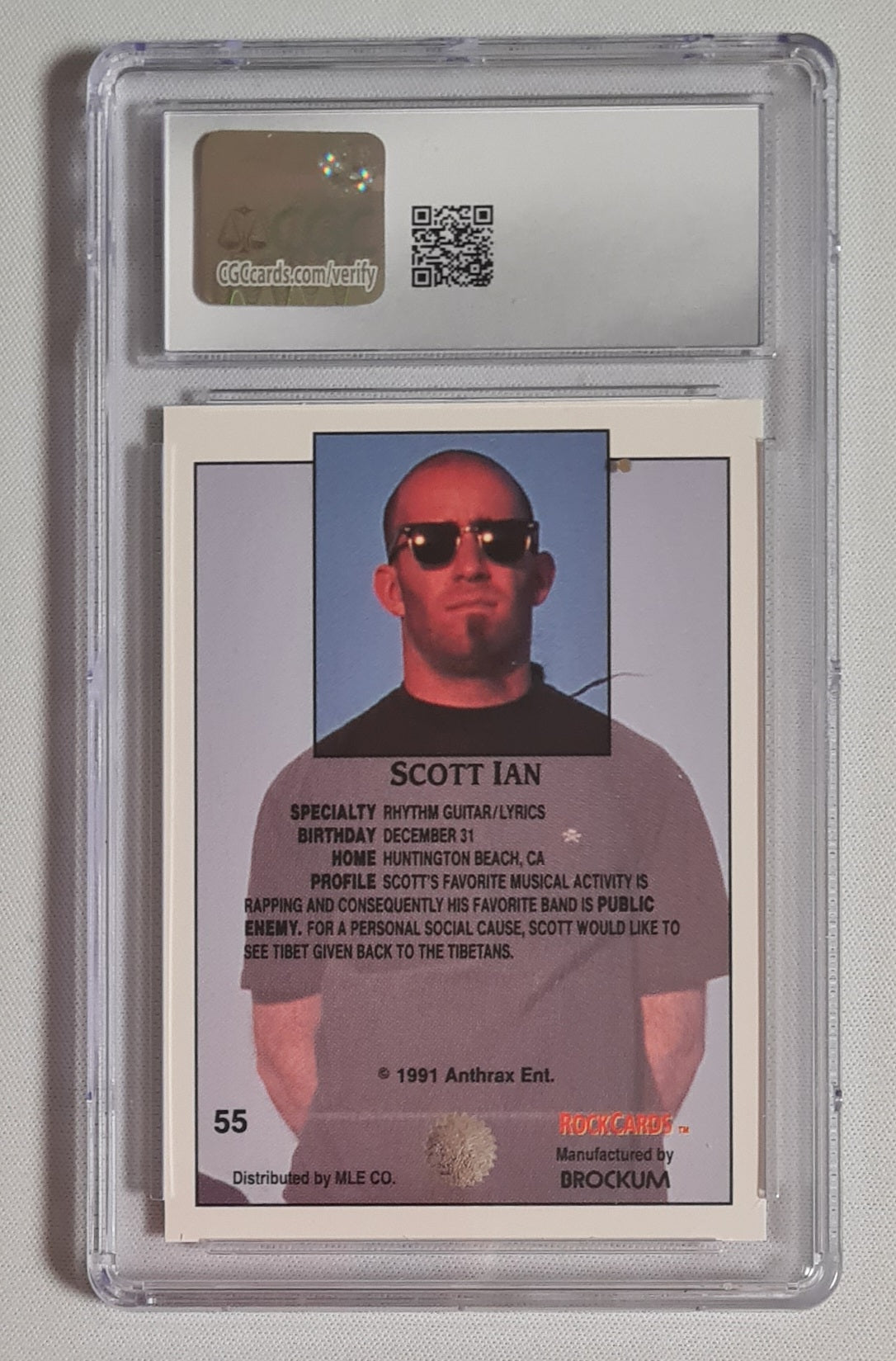 Scott Ian Anthrax - 1991 Brockum Rock Cards CGC 7.5 #55