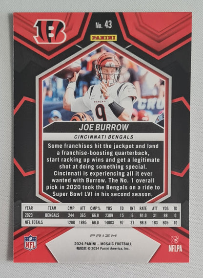 Joe Burrow - 2024 Panini Mosaic Yellow #43 Cincinnati Bengals