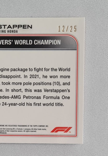 Max Verstappen - 2022 Topps Chrome F1 Sapphire Orange /25 #196