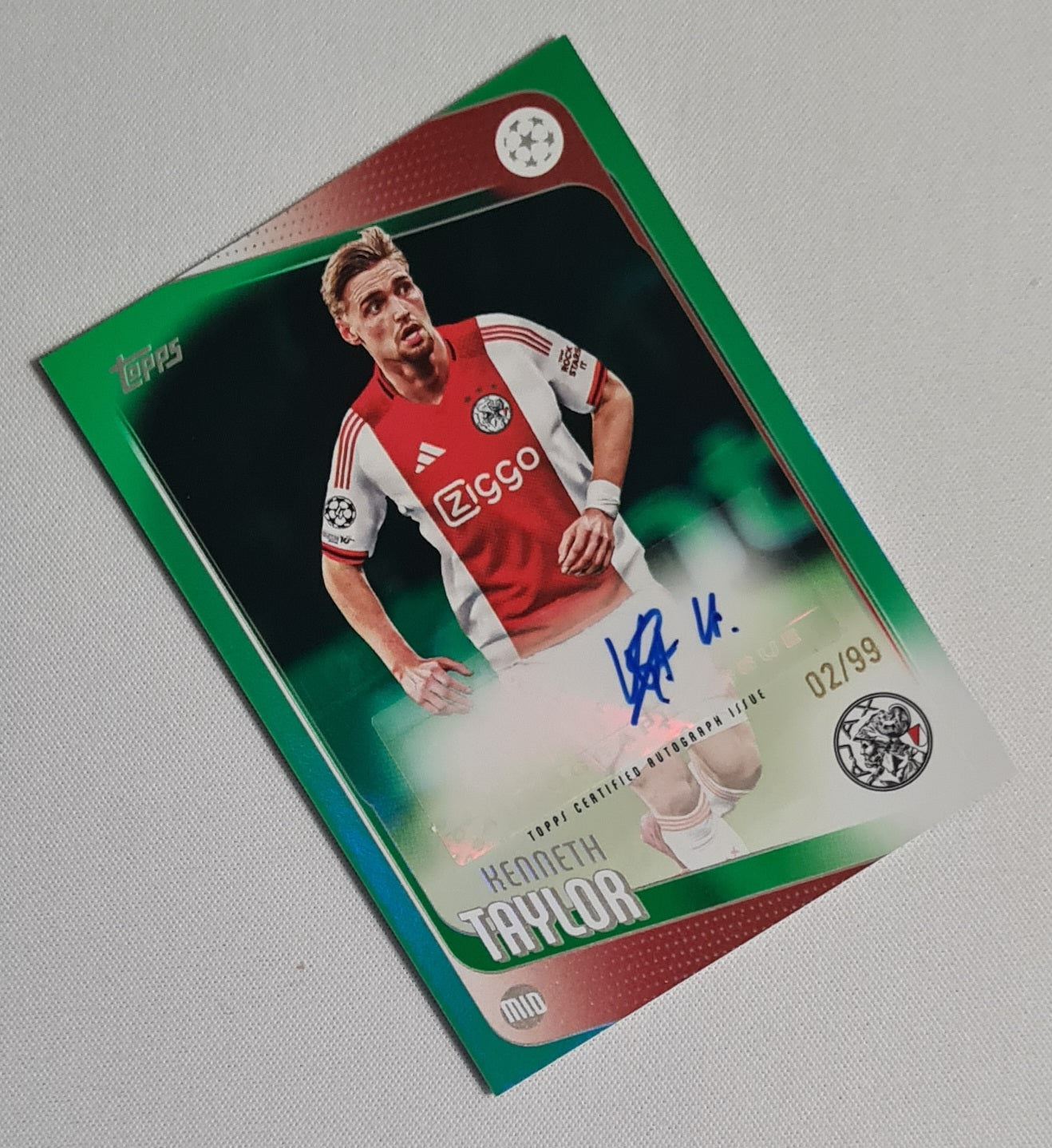 Kenneth Taylor - 2025/26 Topps UCC Auto Green /99 #BA-KT AFC Ajax
