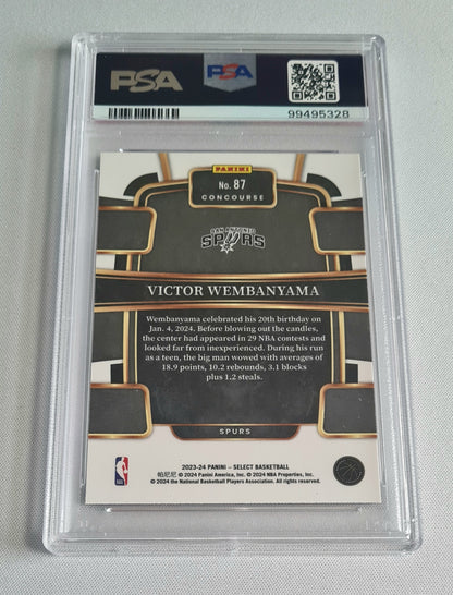 Victor Wembanyama - 2023 Panini Select Blue Concourse PSA 10 Rookie Card #87 San Antonio Spurs