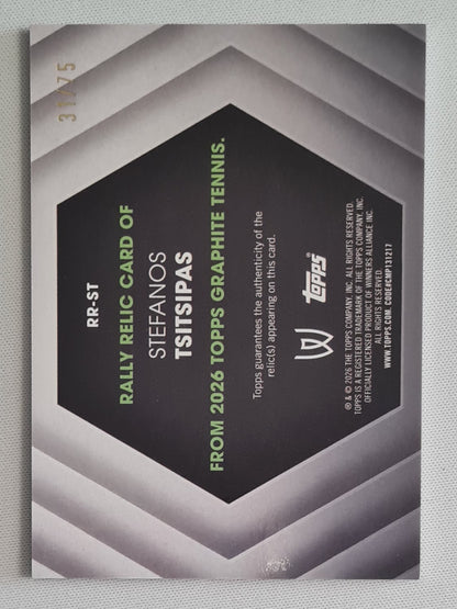 Stefanos Tsitsipas - 2026 Topps Graphite Tennis Rally Relic Card /75 #RR-ST