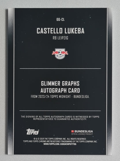 Castello Lukeba - 2023/24 Topps Midnight Bundesliga Glimmer Graphs Auto /12 #GG-CL RB Leipzig