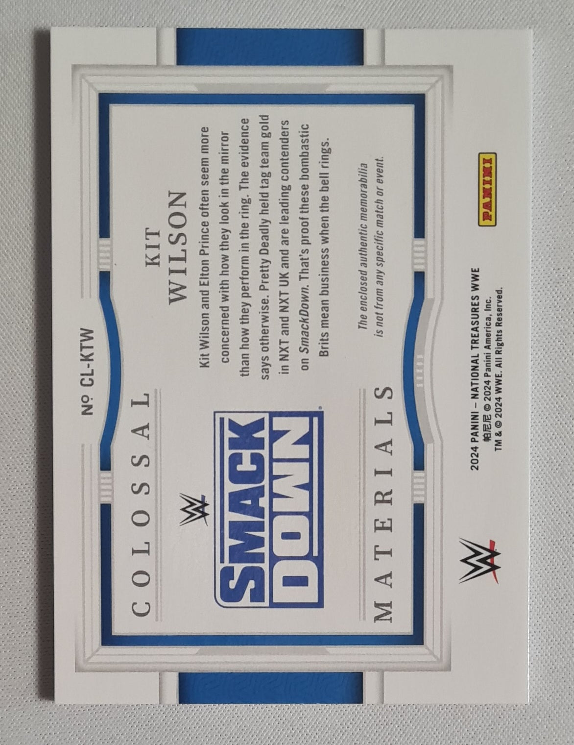 Kit Wilson - 2024 Panini National Treasure Colossal Patch /99 #CL-KTW