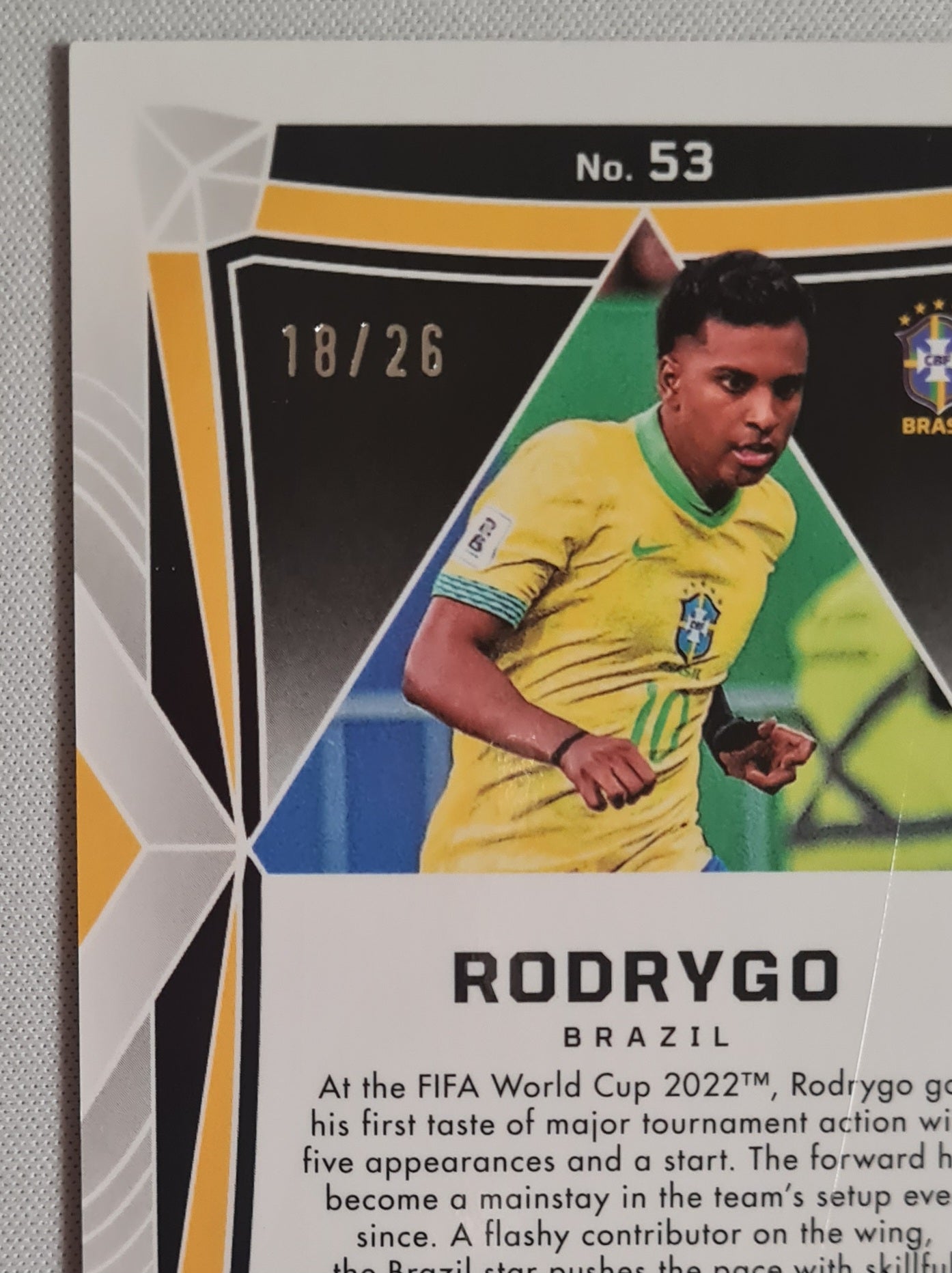 Rodrygo - 2024/25 Panini Obsidian Electric Etch Green Flood /26 #53 Brazil