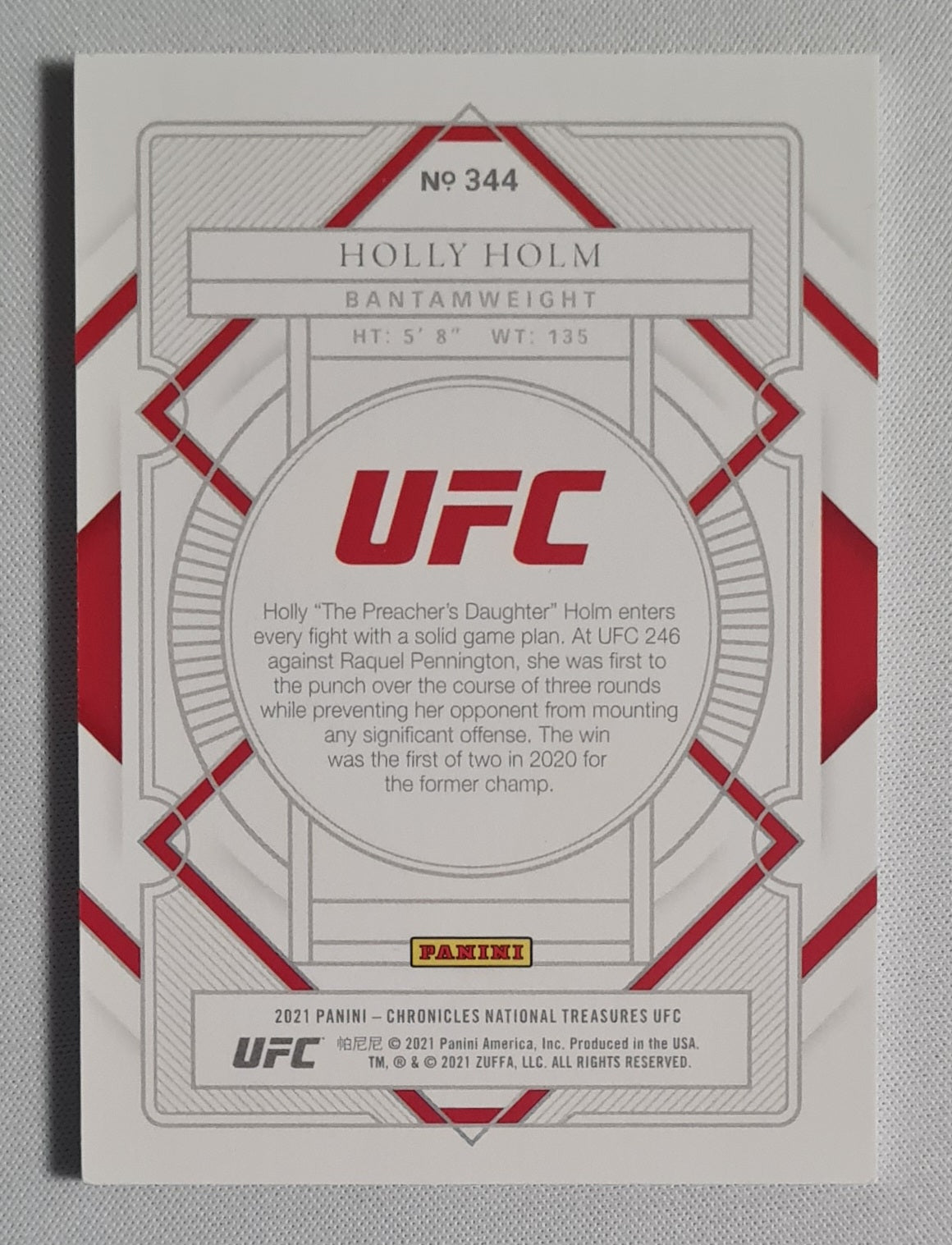 Holly Holm - 2021 Panini Chronicles National Treasures UFC /99 #344