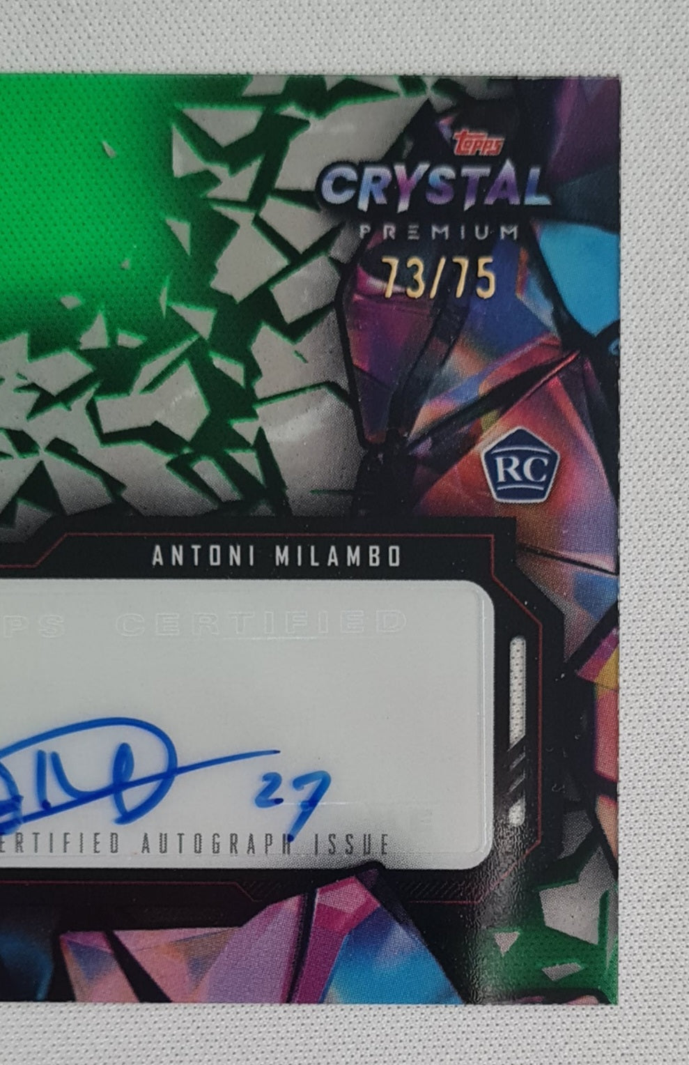 Antoni Milambo - 2023/24 Topps Crystal UCL Green Auto /75 #CA-AM Feyenoord