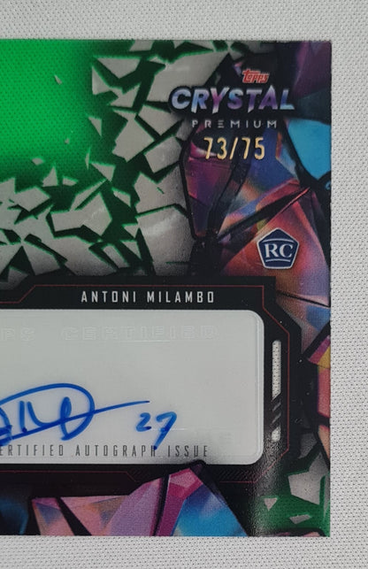 Antoni Milambo - 2023/24 Topps Crystal UCL Green Auto /75 #CA-AM Feyenoord