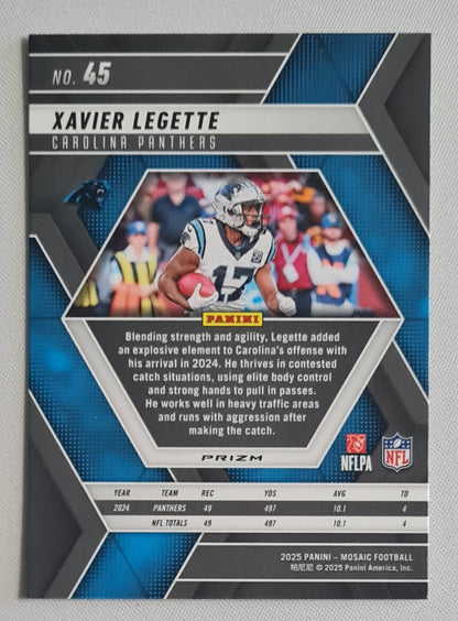 Xavier Legette - 2025 Panini Mosaic Football Prizm #45 Carolina Panthers