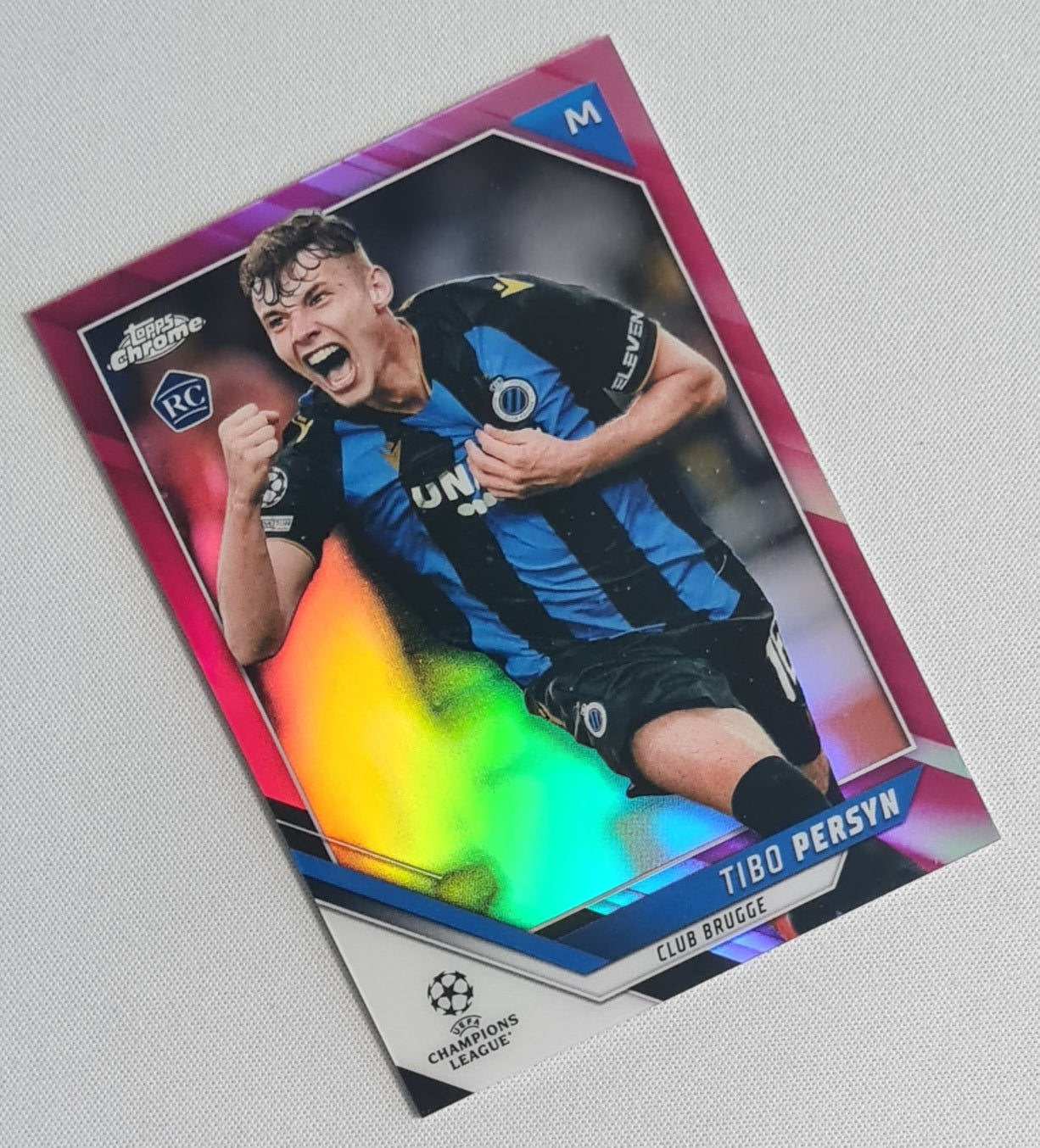 Tibo Persyn - 2022 Topps Chrome Champions League Club Brugge KV #40 /175 Pink
