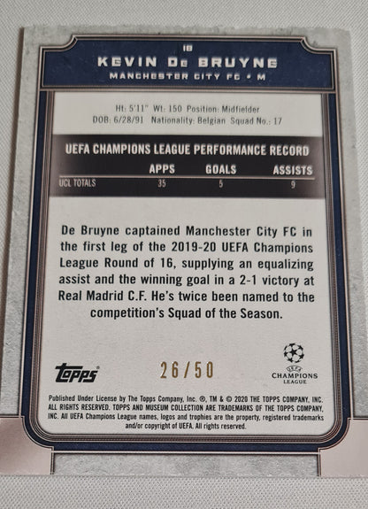 Kevin de Bruyne - 2019/20 Topps Museum Collection /50 #17 Manchester City