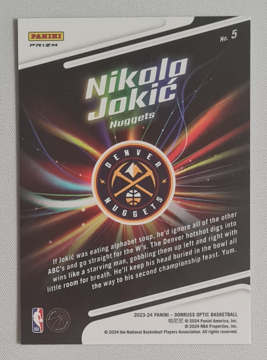Nikola Jokic - 2023/24 Panini Donruss Optic Lights Out Prizm #5 Denver Nuggets