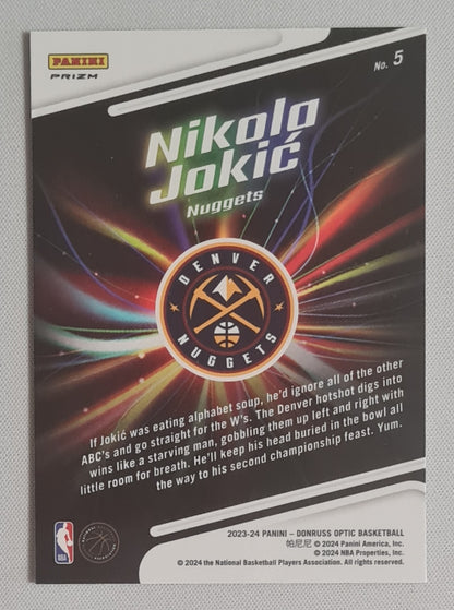 Nikola Jokic - 2023/24 Panini Donruss Optic Lights Out Prizm #5 Denver Nuggets