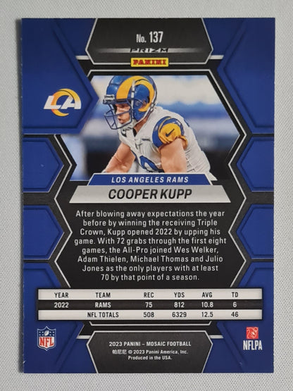 Cooper Kupp - 2023 Panini Mosaic Blue Reactive Prizm #137 Los Angeles Rams