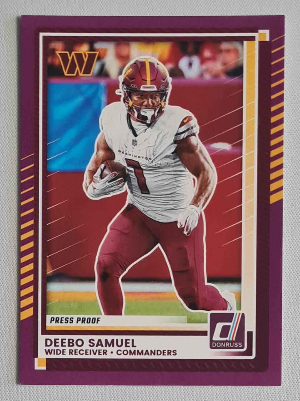 Deebo Samuel - 2025 Panini Donruss Football Purple Press Proof #36 Washington Commanders