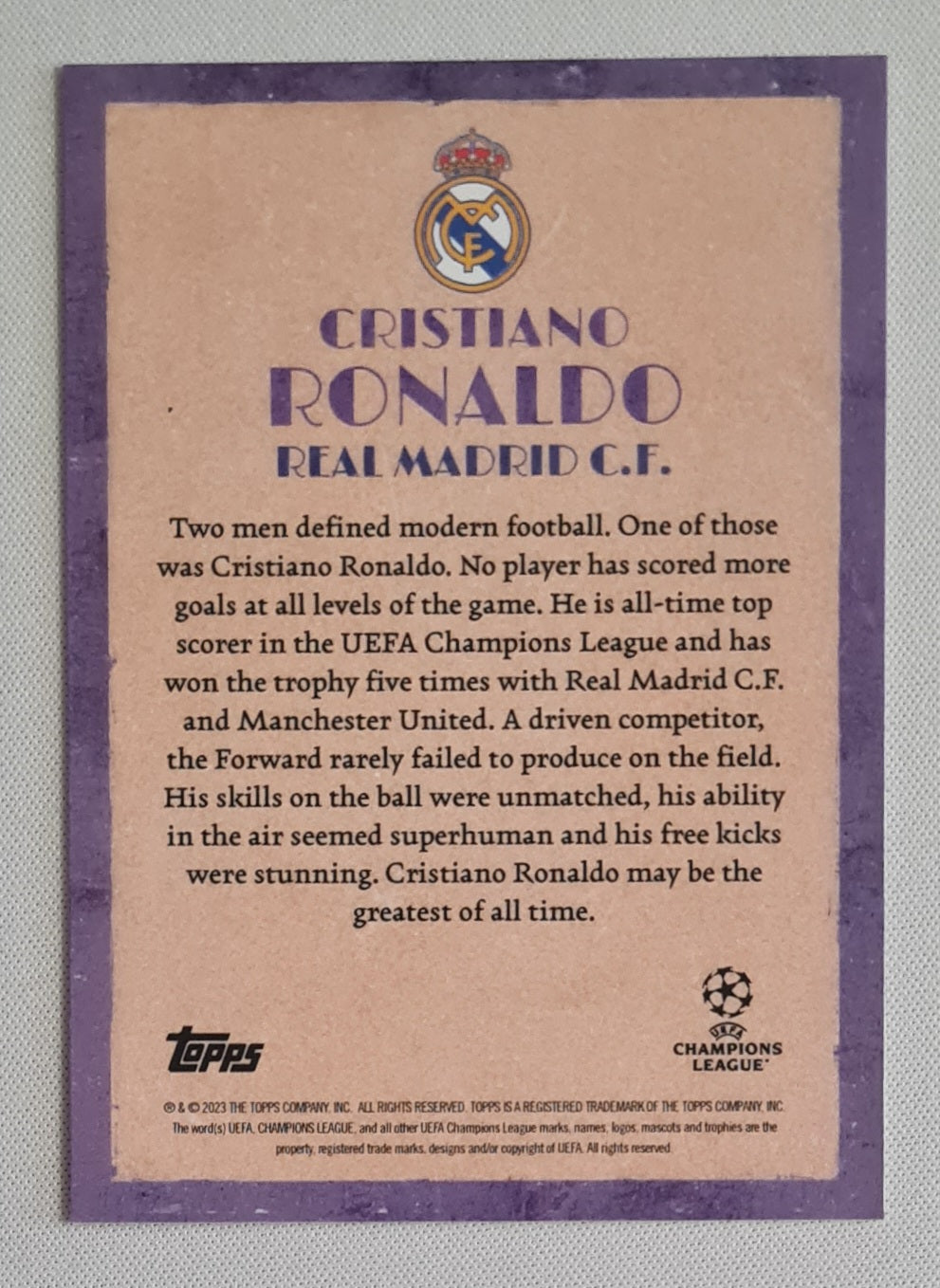Cristiano Ronaldo - 2023/24 Topps Deco Soccer Artistry CR7 Real Madrid CF