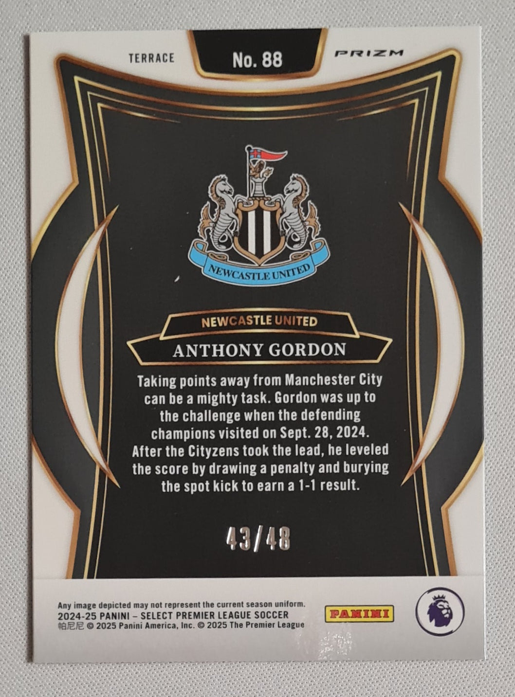 Anthony Gordon - 2024/25 Panini Select Premier League Dragon Scale /48 #88 Newcastle United