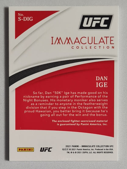 Dan Ige - 2021 Panini Immaculate Collection UFC Swatches /99 #S-DIG