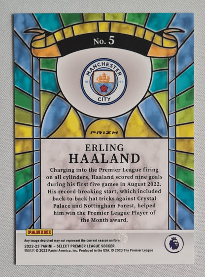 Erling Haaland - 2022-23 Panini Select Premier League Stained Glass #5 Manchester City