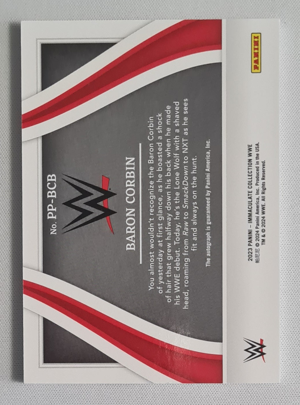 Baron Corbin - 2023 Panini Immaculate Collection Past & Present Auto /99 #PP-BCB