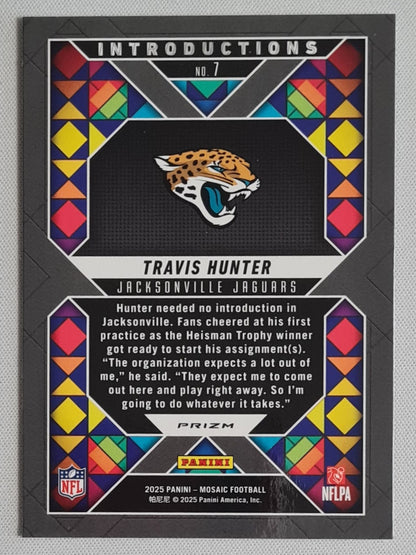 Travis Hunter - 2025 Panini Mosaic Football Introductions Prizm #7 Jacksonville Jaguars
