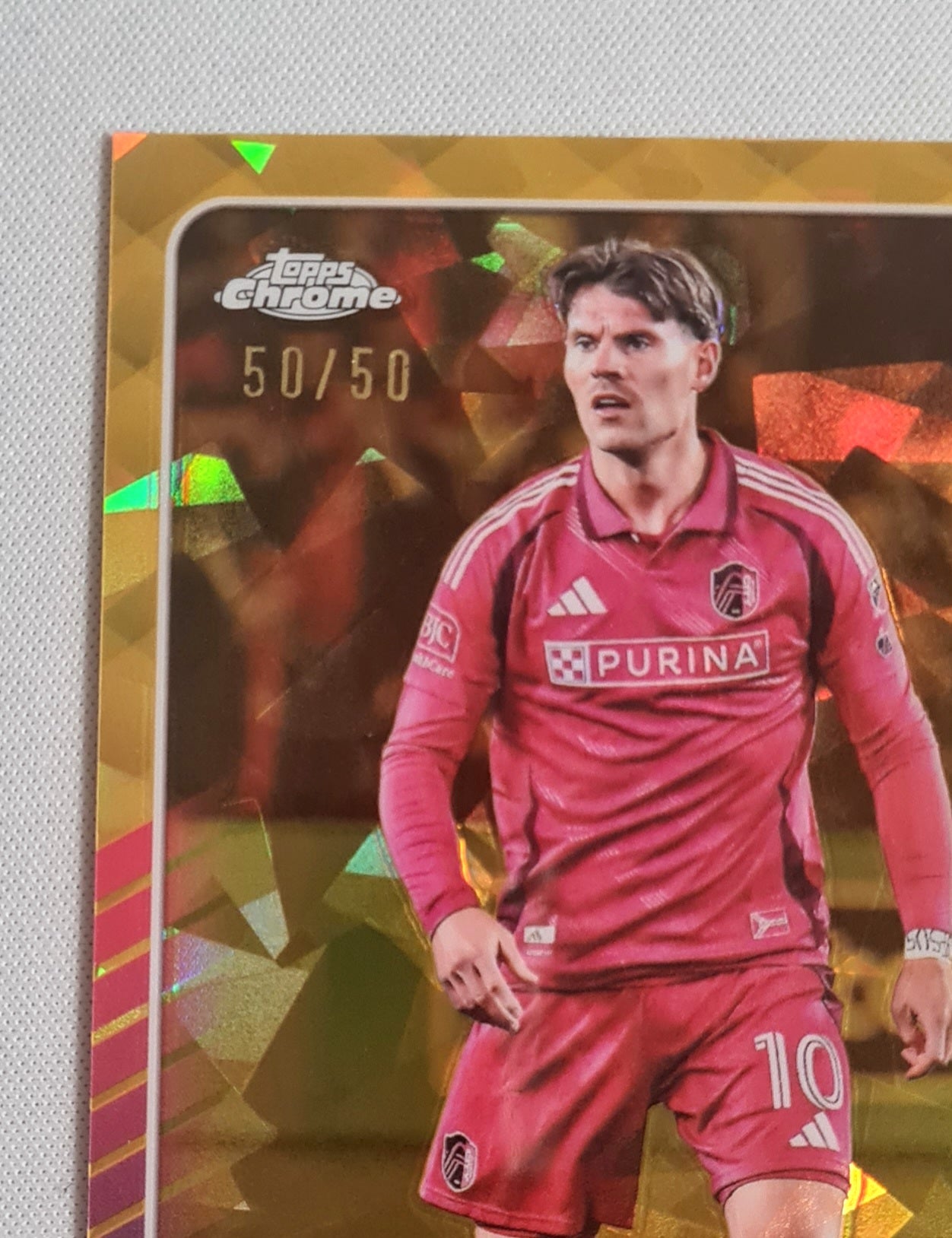 Eduard Lowen - 2025 Topps Chrome MLS Gold Ice /50 #17 St Louis City