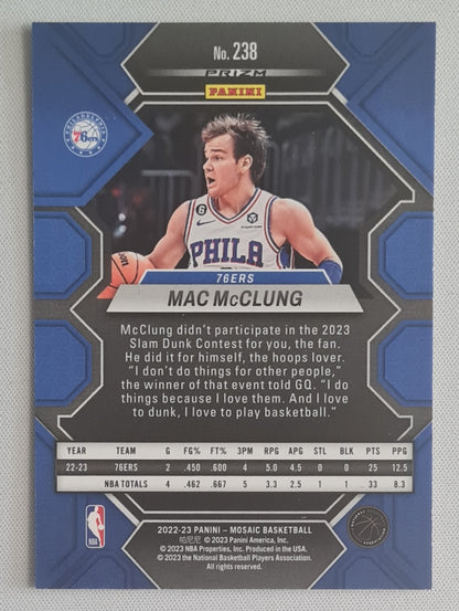 Mac McClung - 2022/23 Panini Mosaic Red Prizm #238 Philadelphia 76ers