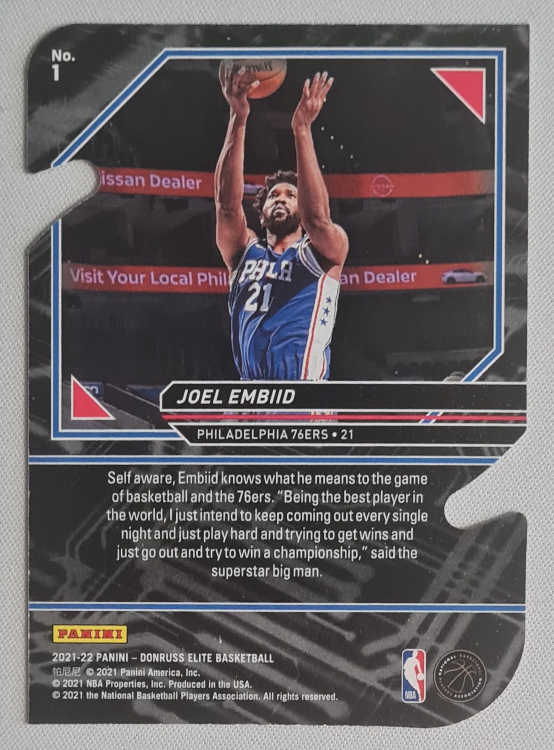 Joel Embiid - 2021/22 Panini Donruss Elite Power Formulas Orange Die-cut #1 Philadelphia 76ers