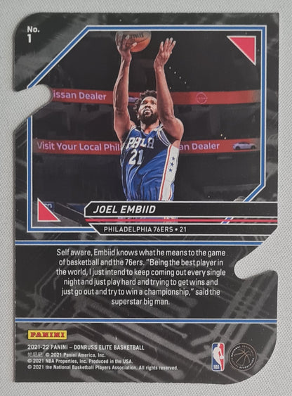 Joel Embiid - 2021/22 Panini Donruss Elite Power Formulas Orange Die-cut #1 Philadelphia 76ers
