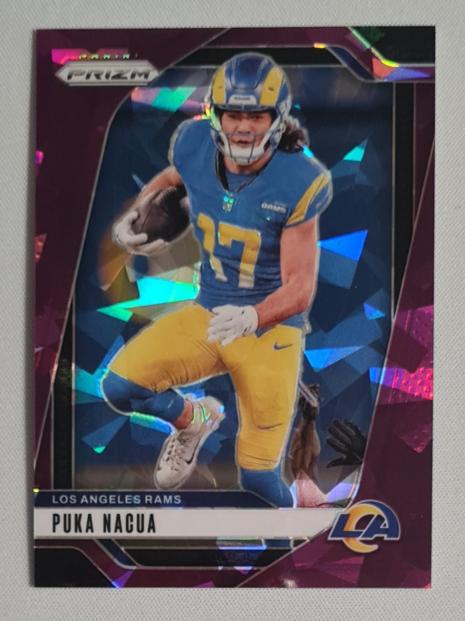 Puka Nacua - 2024 Panini Prizm Purple Cracked Ice /225 #168 Los Angeles Rams