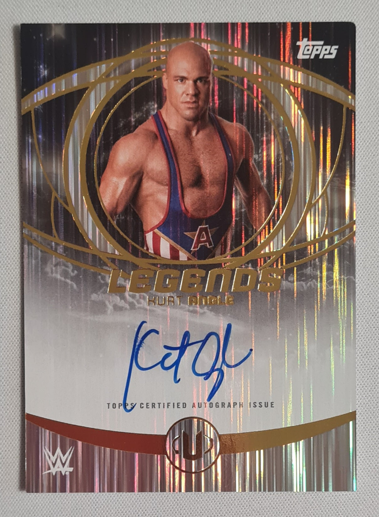 Kurt Angle - 2025 Topps WWE Universe Legends on-card Auto #LGA-KUA