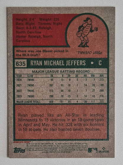 Ryan Jeffers - 2024 Topps Heritage #635 Minnesota Twins