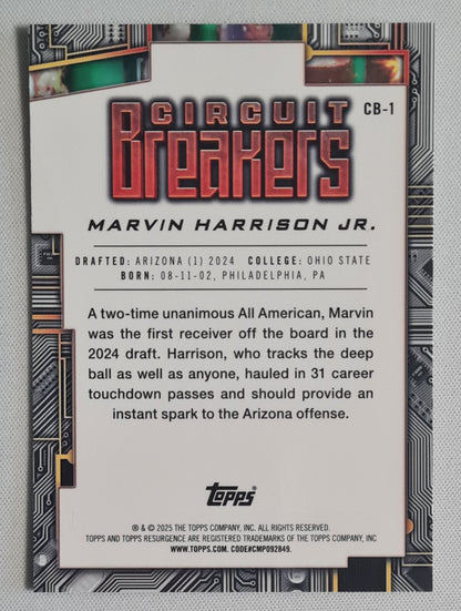 Marvin Harrison Jr - 2024 Topps Resurgence Circuit Breakers #CB-1 Arizona Cardinals
